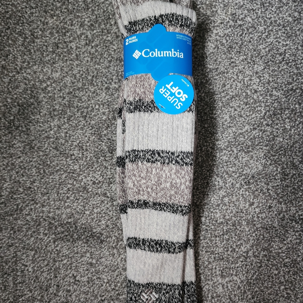 Columbia Women's Black and Gray Striped Socks